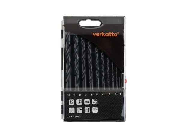 Komplet wierteł HSS do metalu 1–10mm x 1,0mm 10 szt.
