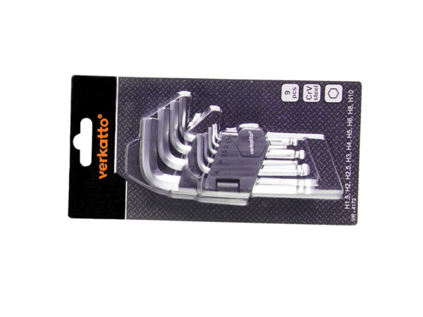 Komplet kluczy imbusowych krótkich 1.5-10.0mm 9 szt.