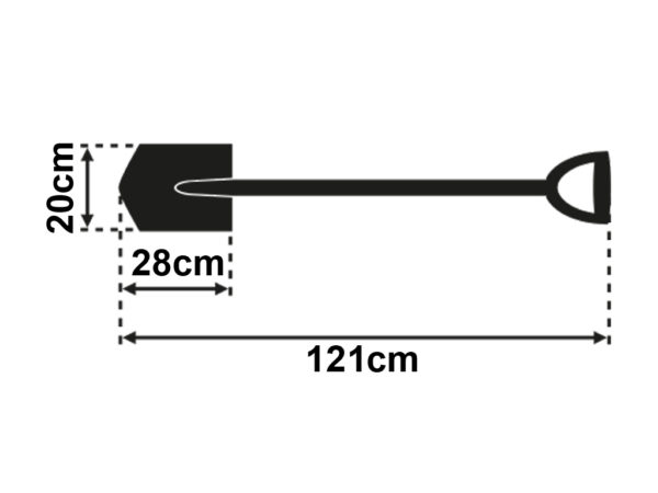 Szpadel spiczasty z metalowym trzonkiem V-PLUS - obrazek 4