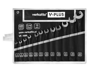 Komplet kluczy płasko-oczkowych V-PLUS 12 szt.