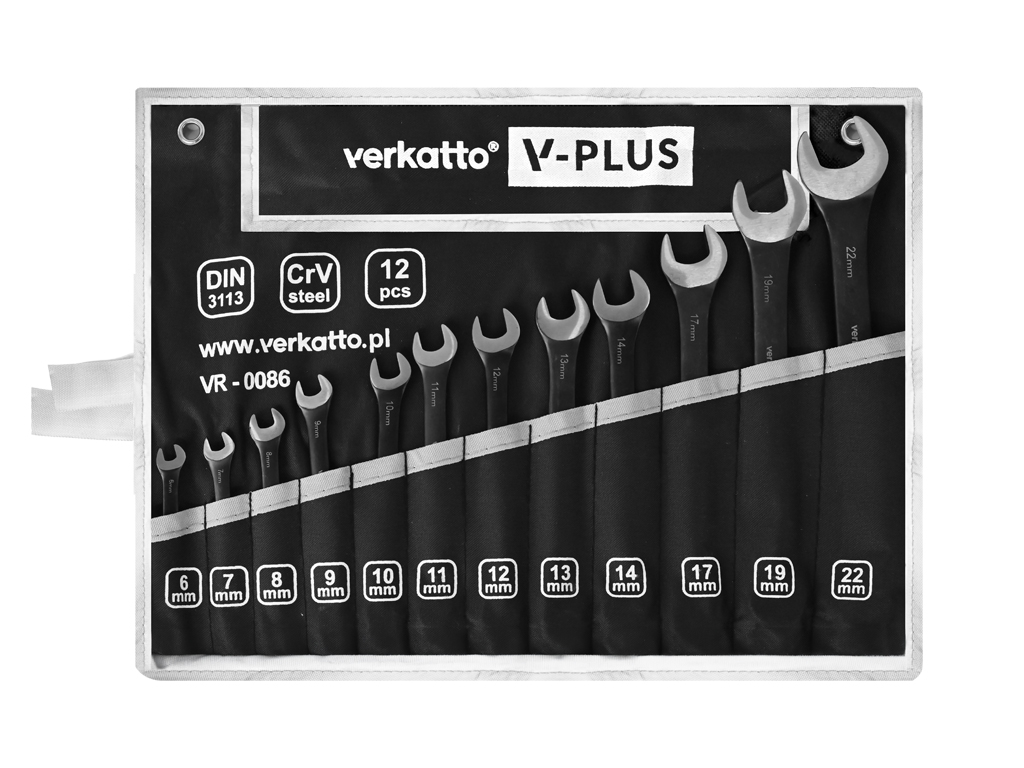 Komplet kluczy płasko-oczkowych V-PLUS 12szt.