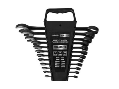 Komplet kluczy płasko-oczkowych V-PLUS w kasecie 12 szt.